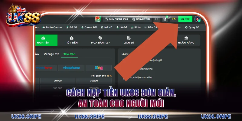 Nạp tiền UK88